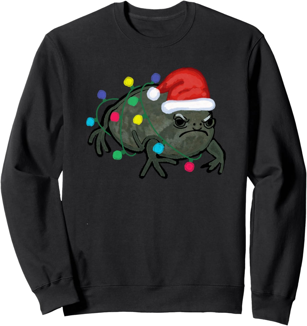 Weihnachtsmannmütze mit Frosch-Motiv, Weihnachtsmannmütze, Weihnachtsbaumlichter Sweatshirt