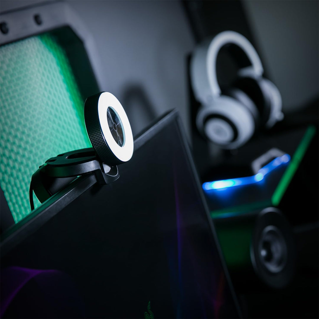 Razer Kiyo - Streaming-Kamera mit Ring-Beleuchtung (USB Webcam, HD-Video 720p, 60 FPS, kompatibel mi