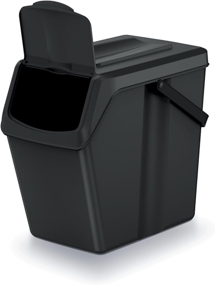Set von 3 Mülltonnen KEDEN SORTIBOX aus 100% recyceltem Kunststoff, schwarz, 75L Schwarz 75 litros,