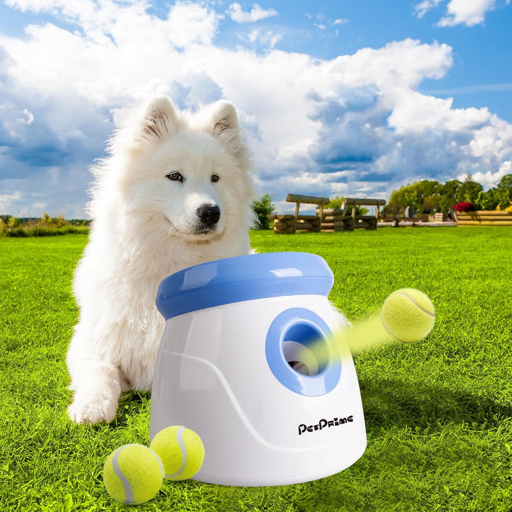 Pet Prime Automatischer Ballwerfer, Hunde Ball Interaktive Ballwurfmaschine, 3 Tennisbälle Inkl, Int