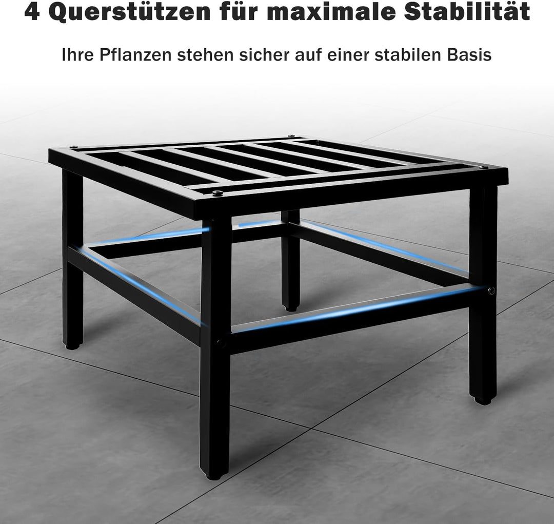 Metall Pflanzenständer, 46cm Schwarz Schwerlast Blumenständer Blumenhocker Pflanzenhocker,Rostfest B