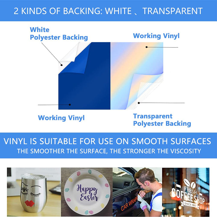 ImnBest 42 Stück Selbstklebende Vinylfolie, 30.5 * 20.5 cm Vinyl Blätter für verschiedene Farbfolien
