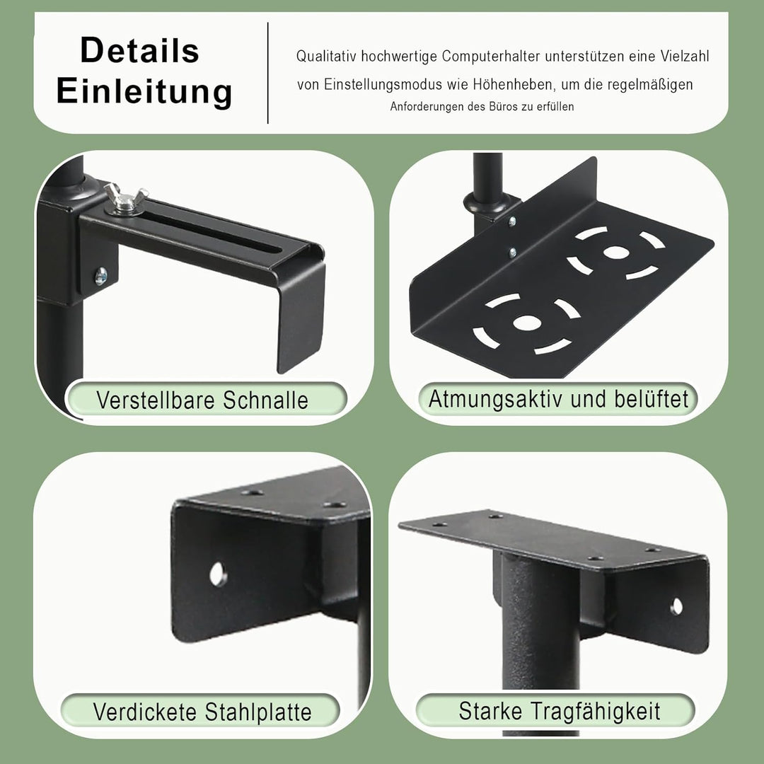 STEEIRO PC Halterung Unter Schreibtisch, Heavy Duty PC Halterung, Computergehäuse-Halterung bis zu 3