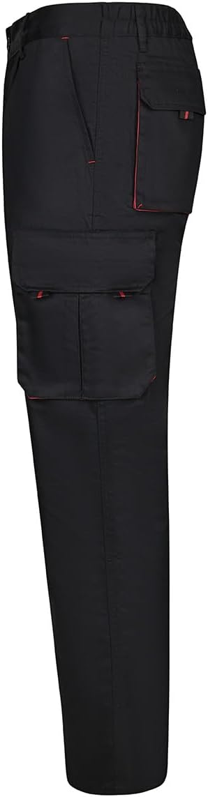 Velilla 103004 - Mehrtaschenhose (Grösse 52) Farbe schwarz und rot 52 Schwarz / Rot, 52 Schwarz / Ro