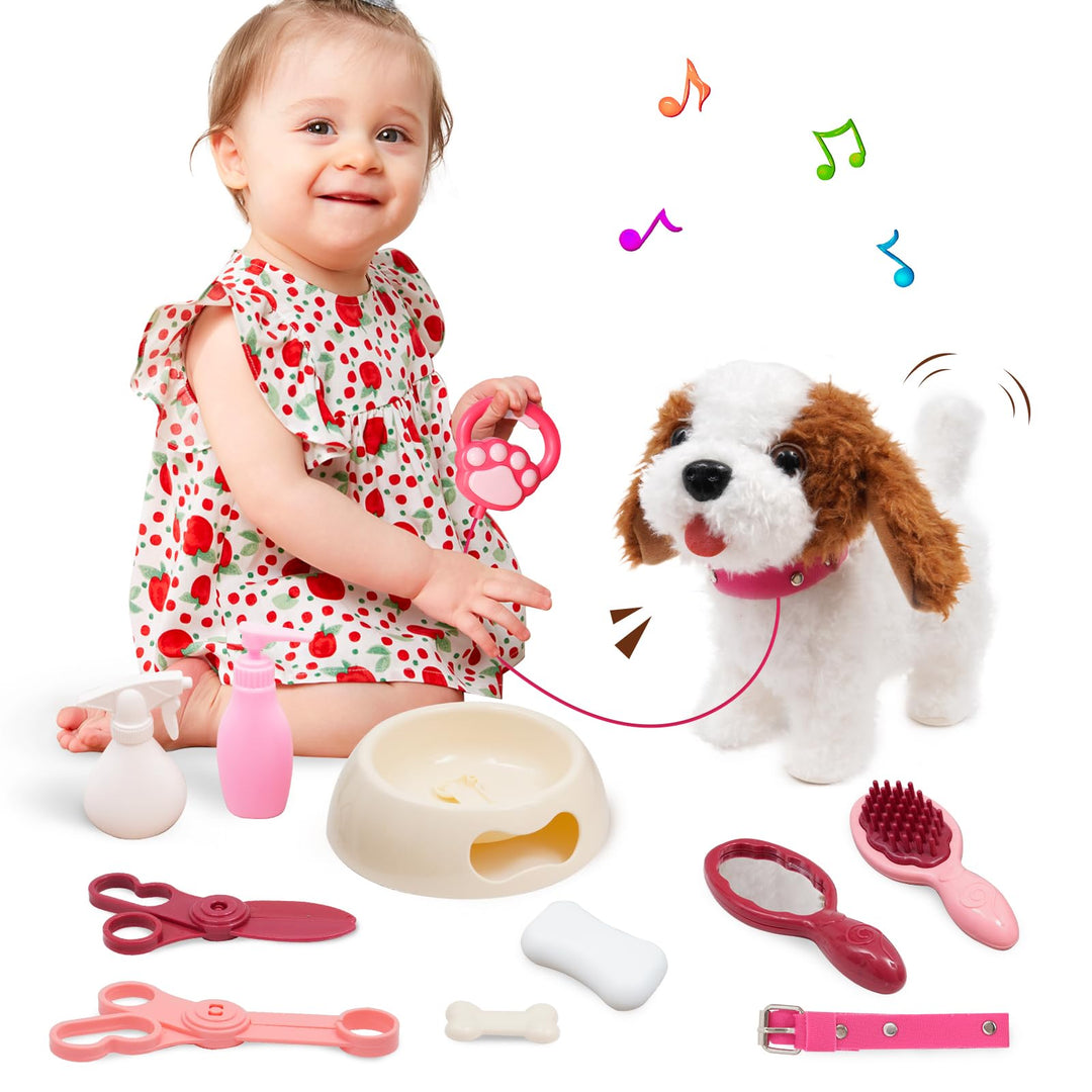 Hund Spielzeug Kinder,laufender Hund mit Leine der läuft und bellt,Haustiere roboterhund interaktive