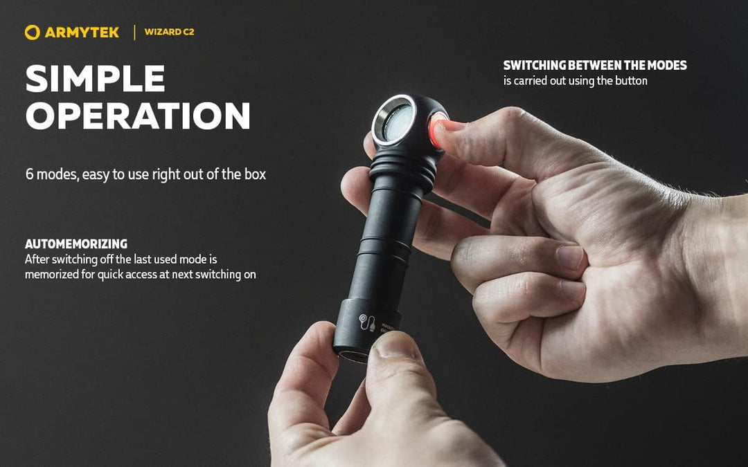 Armytek Neu Stirnlampe Wizard C2 v4 Warmweiss 1120 Lumen LED Taschenlampe Magnet USB Aufladbarer