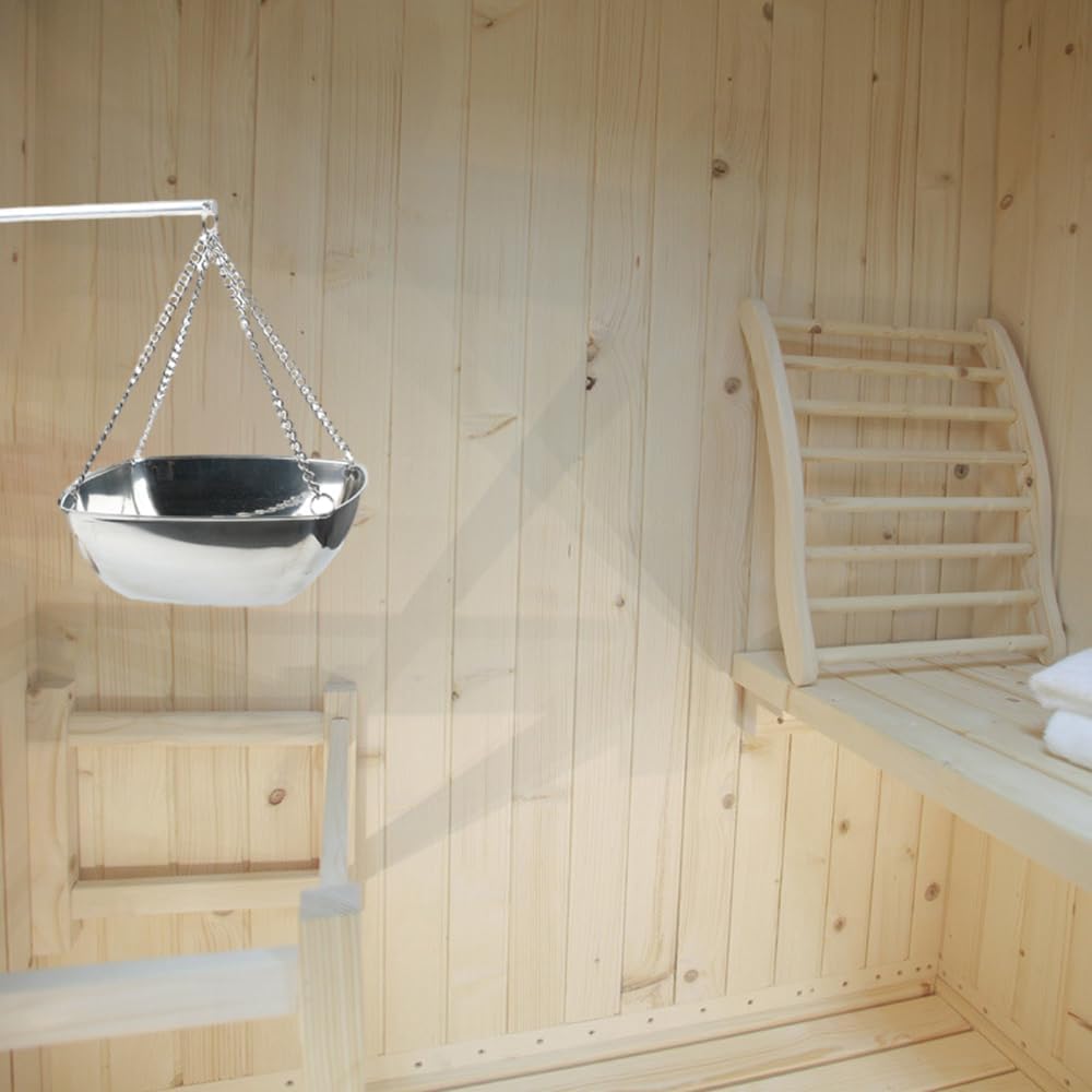 Sauna-Aromaschale, Edelstahl-Sauna-Aromaschale für ätherische Öle Wandhalterung mit verstellbarem Sc