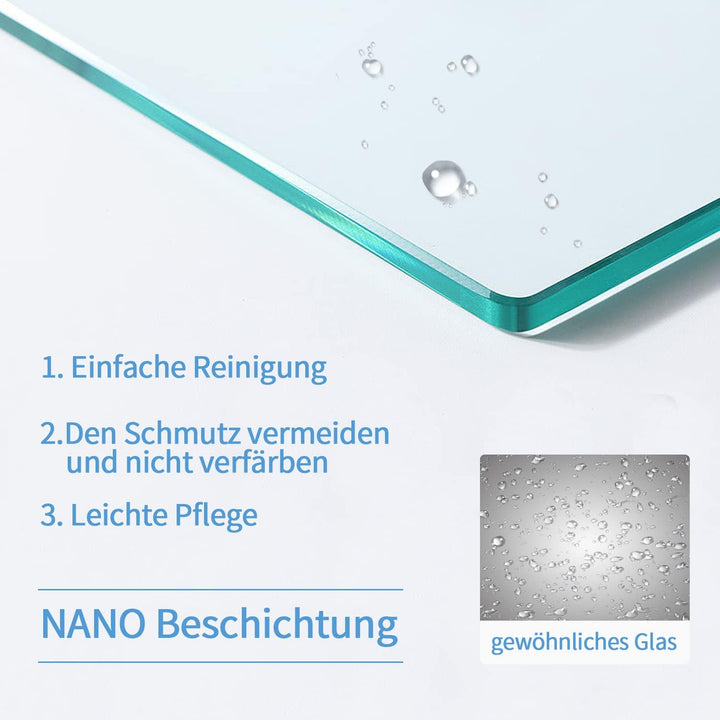 Walk in Duschwand 80x195 cm Walk in Dusche 6 mm Nano Sicherheitsglas Duschtrennwand mit Stabilisator