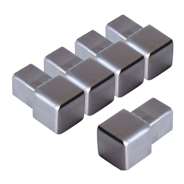 Dalsys 5x Endstück für Fliesenschiene 10mm Quadratprofil Edelstahl Gebürstet, Fliesenprofil Höhe 10m