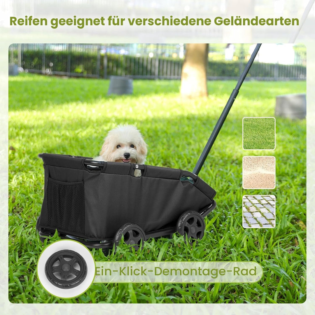 Mini-Hundewagen für Mini-Haustiere, faltbarer multifunktionaler Einkaufswagen mit ausziehbarem Ziehg