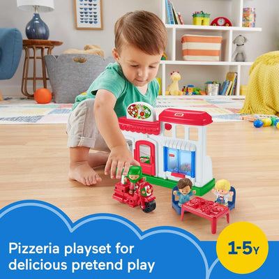 Fisher-Price HBR79 - Little People Pizzeria Spielset, mit 3 Figuren und Zubehör, für Kinder von 1 bi