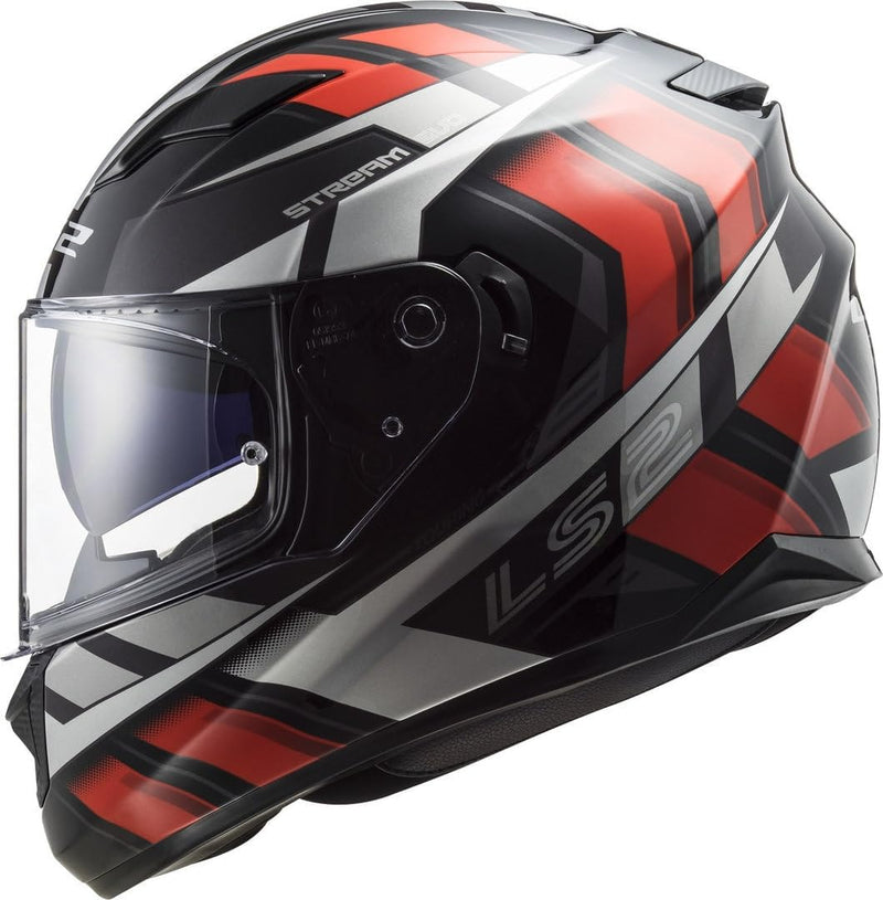 LS2 FF320 Stream Evo Loop Helm (Black/Red,XL (61/62)) XL LOOP schwarz rot, XL LOOP schwarz rot