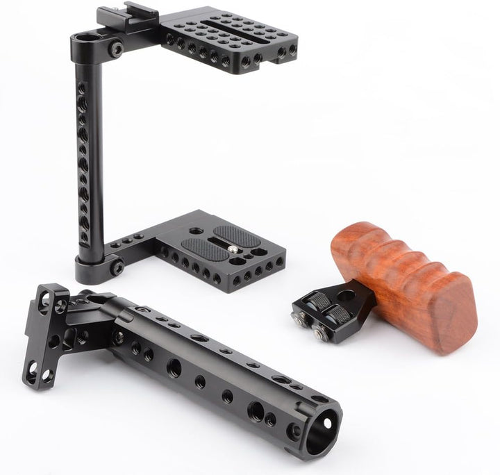 CAMVATE DSLR Kamera Käfig EIN Top Griff Holz Grip für 60D A99 D7000 G7