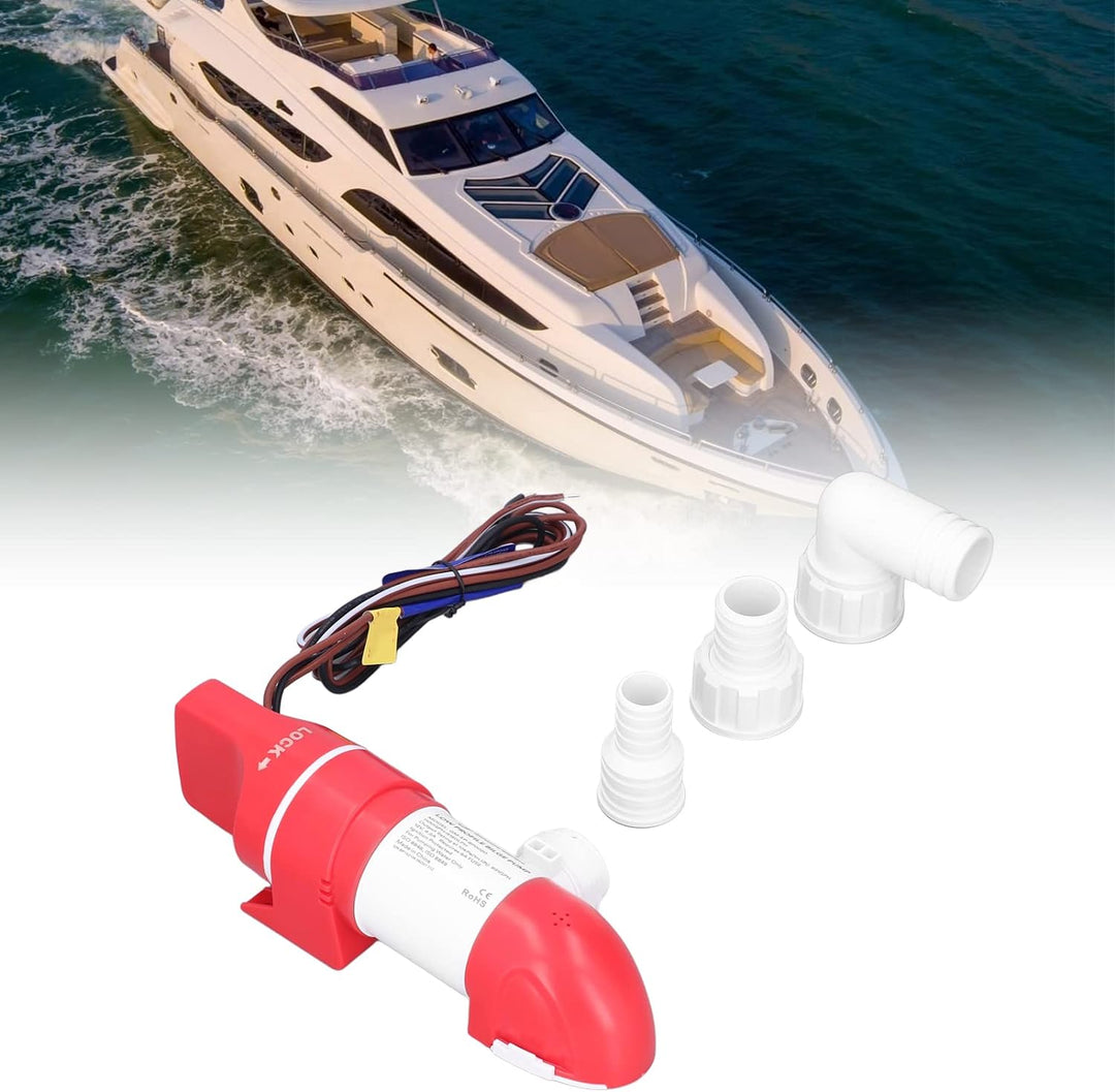 Bilgenpumpe für Boote, Niedrige Bilgenpumpe, Automatische 360-Grad-Bilgenpumpe, 12 V 1100 GPH Bilgen