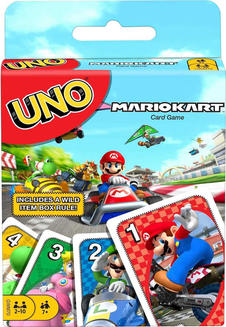 Mattel Games GWM70 - UNO Mario Kart-Kartenspiel mit 112 Karten, für Spieler ab 7 Jahren, Mario Kart