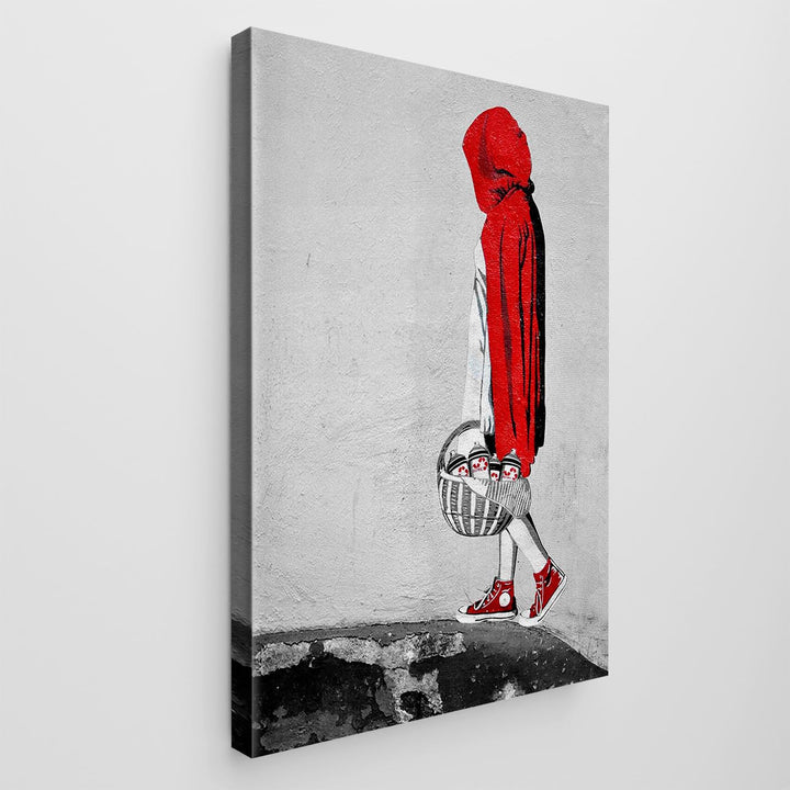 Giallobus - Gemälde - Banksy - - Standardleinwand - 35x50-18 - Rotkäppchen - Bereit zum Aufhängen -