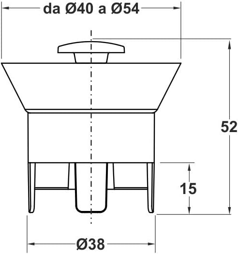 Bonomini 5429AR99B4 Mechanisches Rückschlagventil Geruchshemmend, schwarz/grün Ø 40 mm bis Ø 54 mm