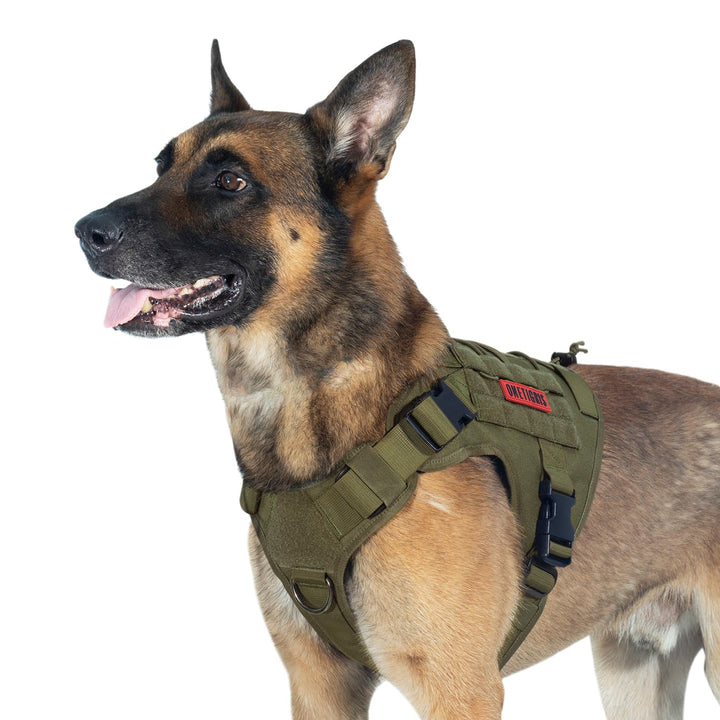 OneTigris Taktische Hundeweste Service Hundegeschirr MOLLE Hundeausbildung Geschirr 1000D Nylon (XL,