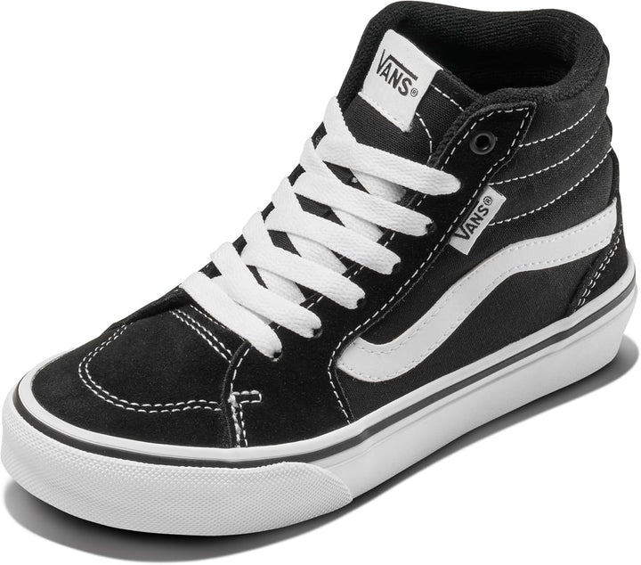 Vans Unisex Kinder Filmore Hi Sneaker 35 EU Suede Canvas Black White, 35 EU Suede Canvas Black White