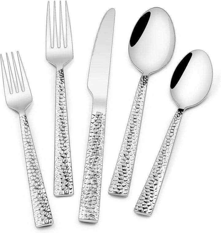 Besteck Set 6 Personen, 30 teilig Edelstahl Besteckset, Essbesteck Set mit Messer Gabel Löffel, Hoch
