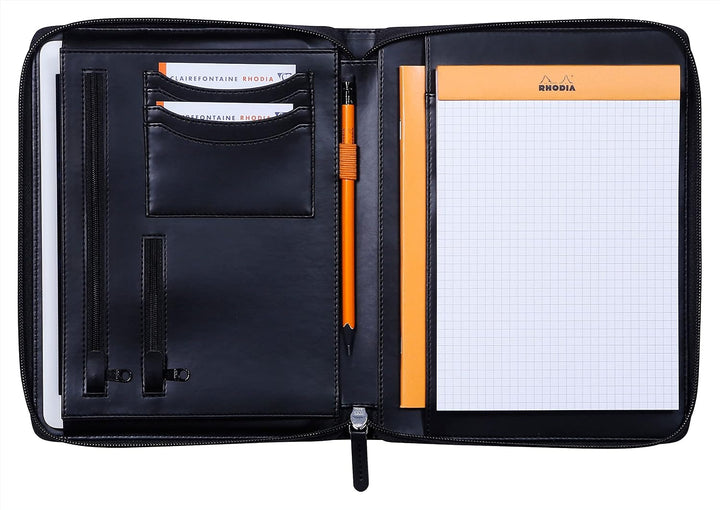 Rhodia 168100C - Konferenzmappe Rhodiarama, 19,5x25,5 cm, mit Etui, dehnbare Haupttasche, 2 flache R