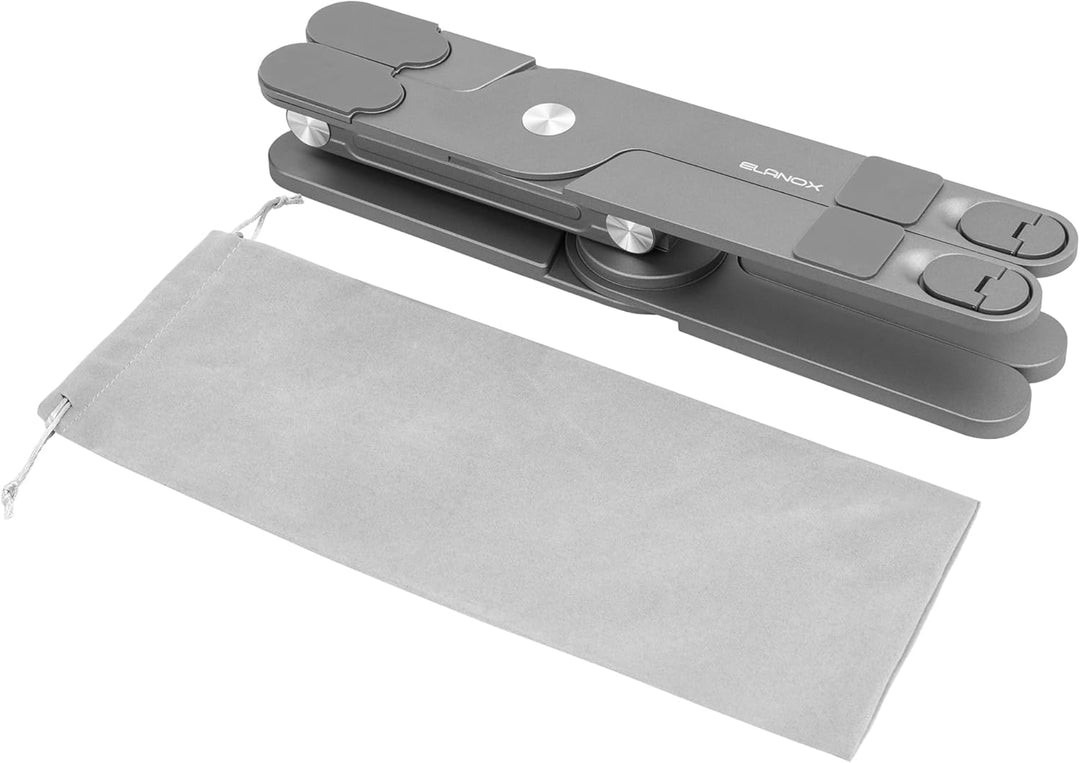 Faltbarer Laptop- und Tablet- MacBook- Ipad- Ständer aus Aluminiumlegierung mit 360°-Drehung – Ergon