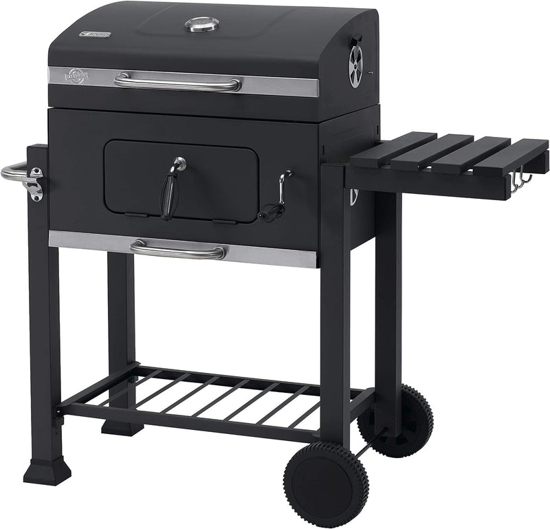 Tepro Grillwagen Toronto Click Holzkohlegrill, Anthrazit/Edelstahl & Abdeckhaube passend für Tepro T