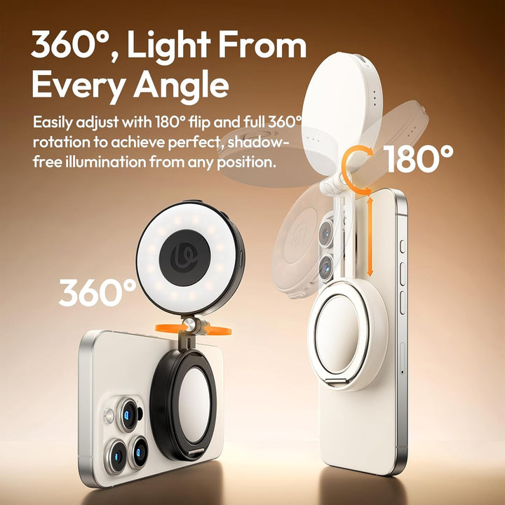 ULANZI LM23 Magnetische Selfie Licht kompatibel mit Magsafe, verbessertes 360°-Selfie Ringlicht für