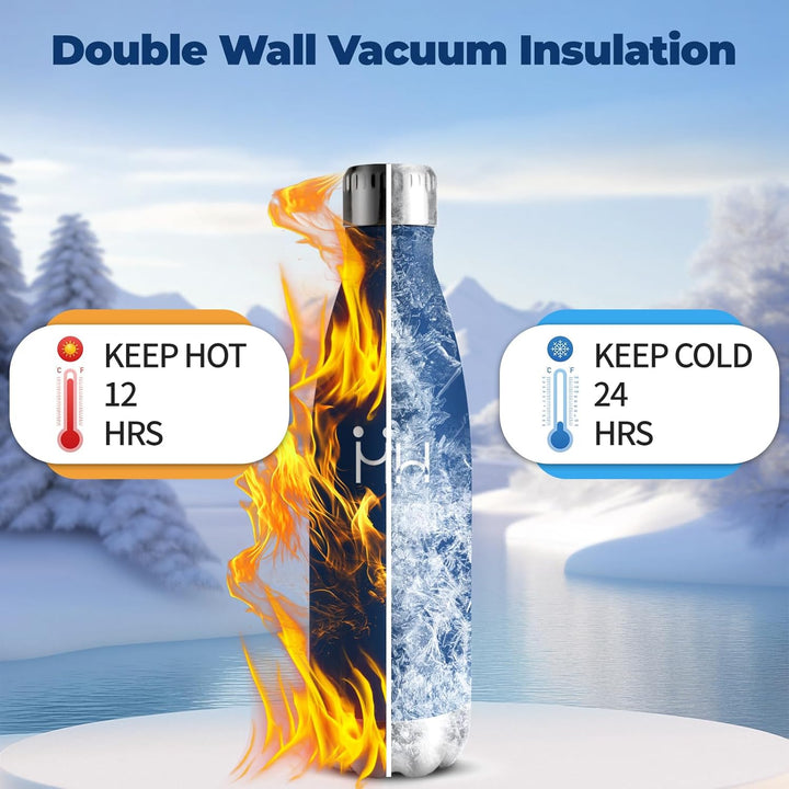 HoneyHolly Trinkflasche Edelstahl - 750ml - Thermosflasche, BPA-Frei, Trinkflaschen Sport - Auslaufs