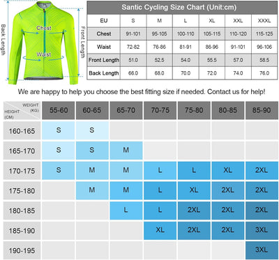 Santic Fahrradtrikot Herren Langarm Radtrikot Winter Fahrradshirt Herren Atmungsaktiv mit Taschen XL