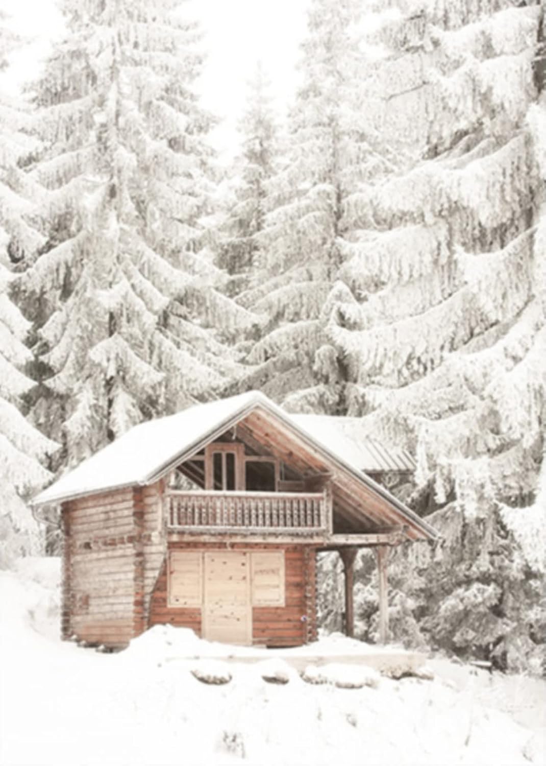 3er Poster Set Moderne Winter Schneelandschaft Wandbilder Bilder,Boho Bilder Set für Wohnzimmer Schl