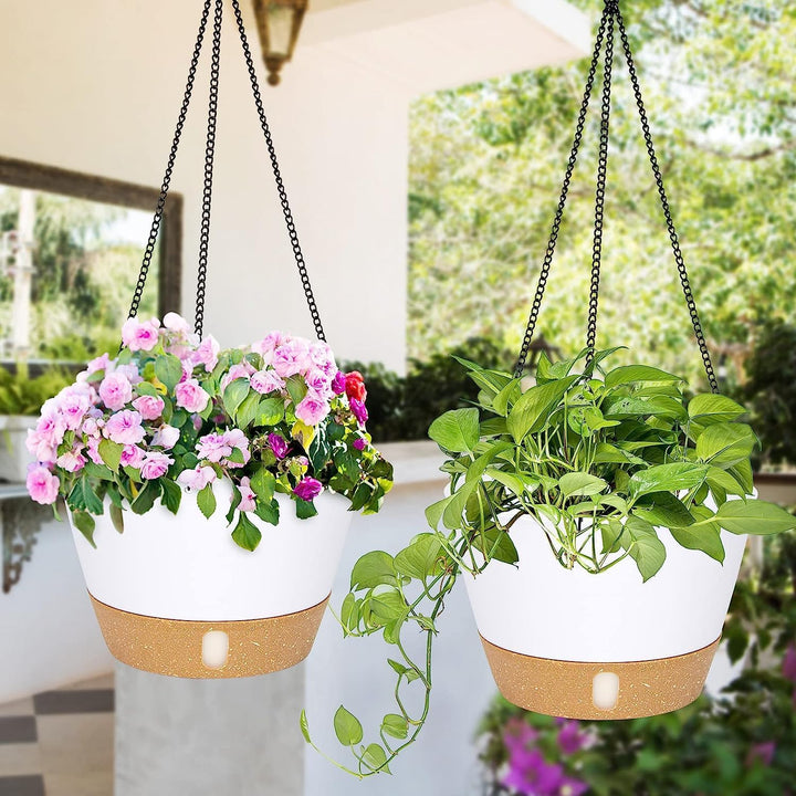LSRVNM 3 Stück Hängende Pflanzgefässe, Hängetopf für Pflanzen, Blumentopf Hängend mit Abnehmbares Ta