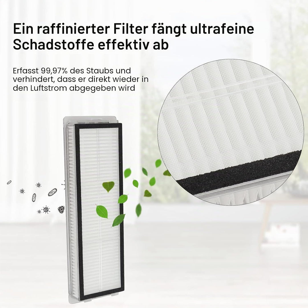 GreeSuit Filter Wischmopp Ersatzteile Zubehör Set Kompatibel für Dreame Bot W10/W10 Pro Staubsauger,