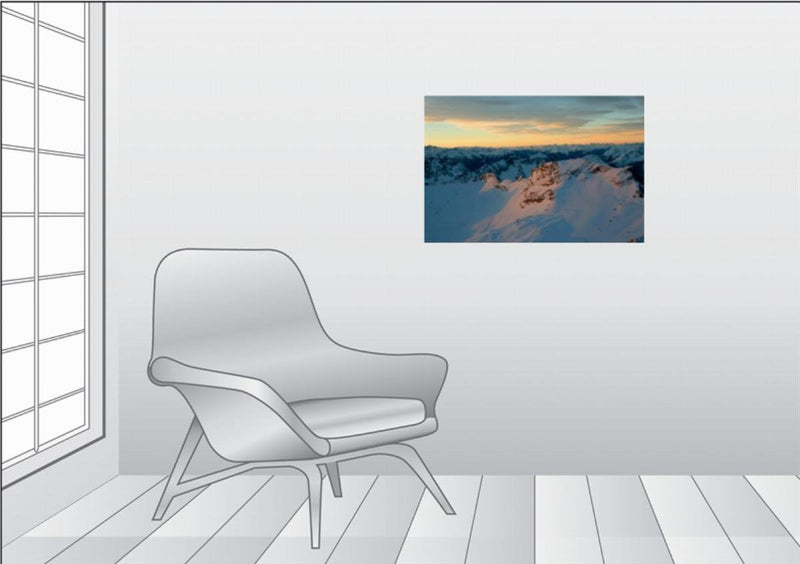 Premium Textil-Leinwand 75 x 50 cm Quer-Format Ausblick von der Zugspitze früh am Morgen | Wandbild,