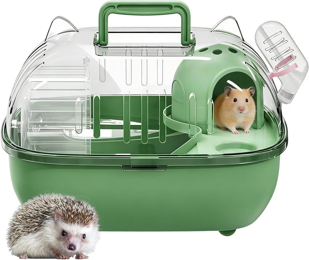 Reise-Hamsterkäfig, tragbare Hamster-Tragetasche, kleine Haustier-Reisetasche mit transparenter Ober