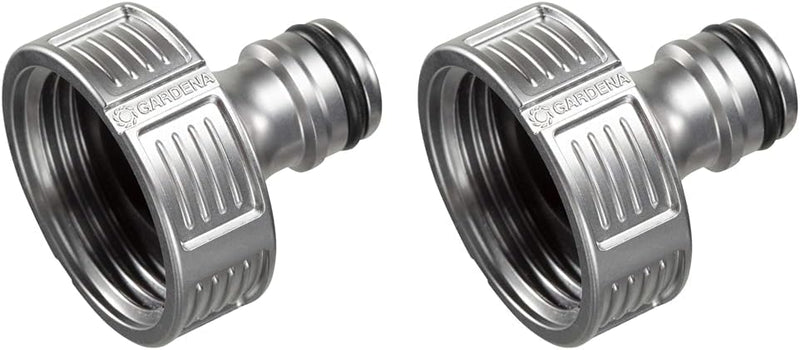 Gardena Premium Hahnverbinder 33,3 mm (G 1 Zoll): Adapter für Wasserhähne, wertiges Metall, spritzfr