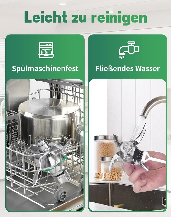 TM5 Messer für Thermomix TM5 TM6 Ersatzmesser aus Voll Edelstahl Mixmesser mit Dichtring rostfrei &
