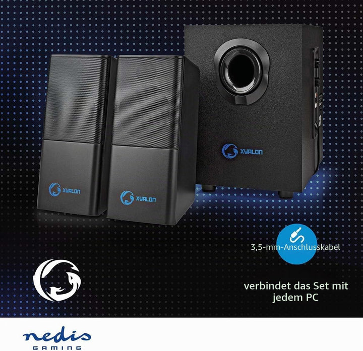 NEDIS - Gaming-Lautsprecher - Satellitenlautsprecher - Lautstärke-Regler - 15-W-Subwoofer - Stromver
