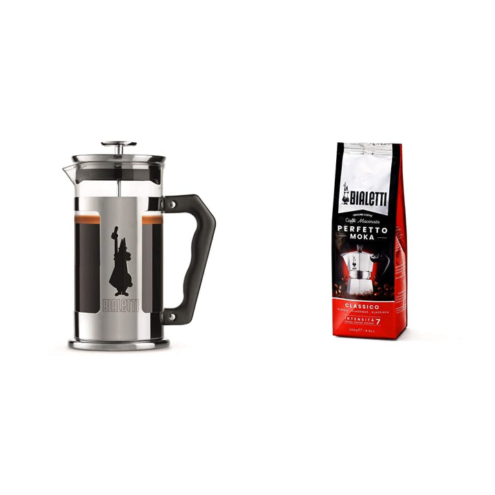 Bialetti Kaffeepresse Preziosa, French Press Filter für Kaffee oder Tee, 1 Liter, 8 Tassen & Perfett