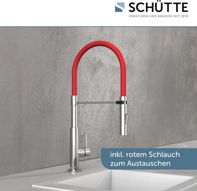 SCHÜTTE 79180 STILO Küchenarmatur mit ausziehbarer Brause, 360 Grad schwenkbarer Wasserhahn für die