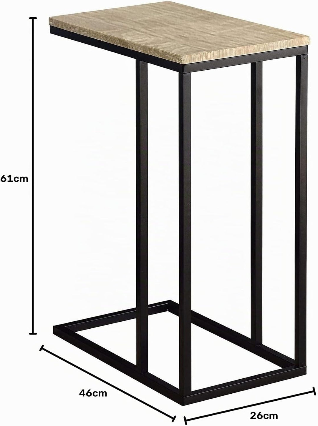 IDIMEX Beistelltisch Debora, praktischer Wohnzimmertisch in C-Form, schöner Couchtisch Tischplatte r