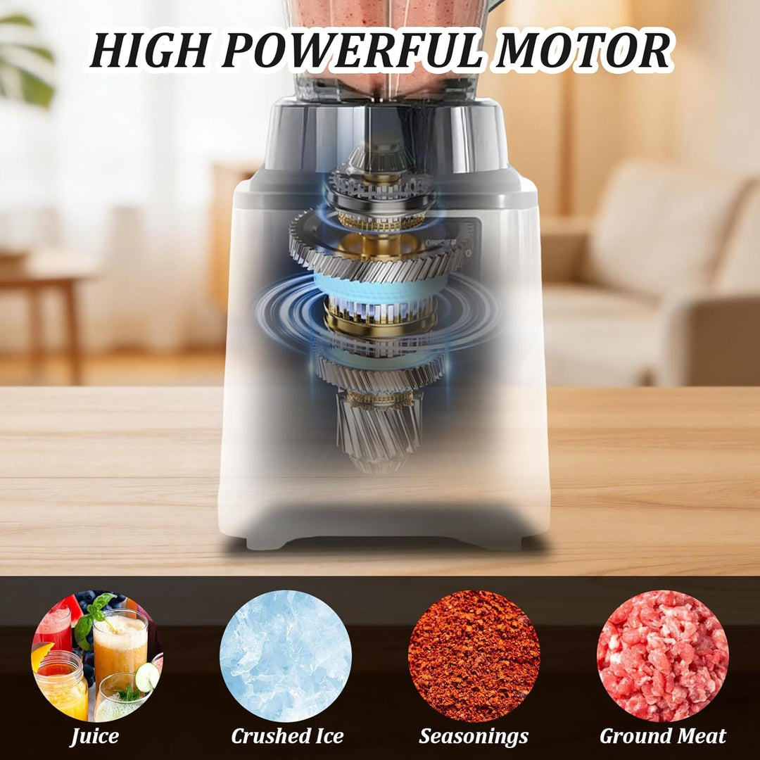 8-in-1 Multifunktions-Mixer, Tischmixer mit 2L & 3L Behälter, Standmixer Hochleistungsmixer, 15 Gesc