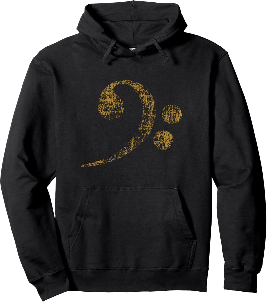 Distressed Bassschlüssel für Bassisten Orchester und Band Pullover Hoodie