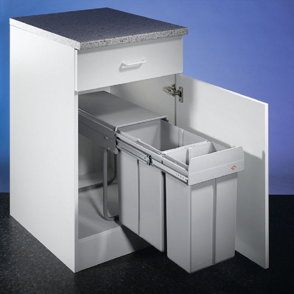 WESCO Bio Double Boy 30DT 20 + 10 Liter alugrau Einbau Abfallsammler Mülleimer Vollauszug