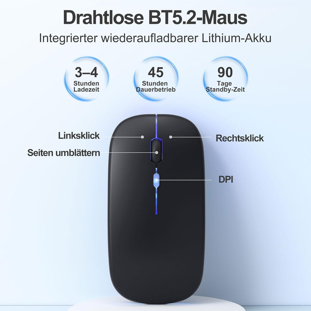 drivego Tastatur Hülle mit Maus for iPad A16 11/10 Generation (11/10.9 Zoll 2025/2022), Bluetooth Ma