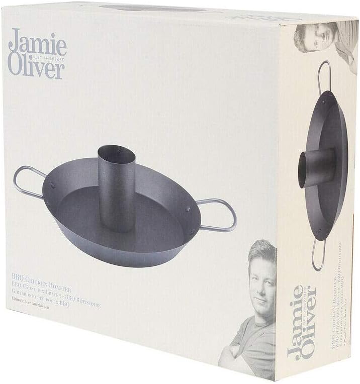 Jamie Oliver Profi Hähnchenbräter BBQ Chicken Bräter Hähnchengriller Spülmaschinen geeignet, Schwarz