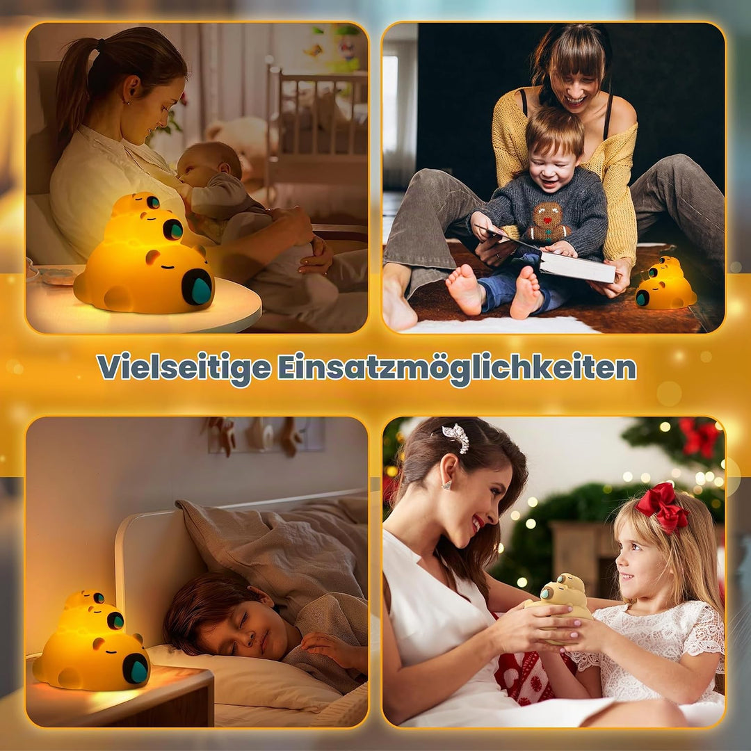 Capybara Nachtlicht, Kinder dekorative Lichter für Schlafzimmer Schlaf 3 Geschwindigkeit verstellbar