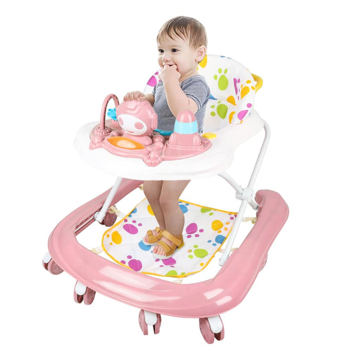 Kompakter Weltraum-Katzen, Lauflernhilfe für Babys mit Rückprallsitz, Lichtern, Musik und interaktiv