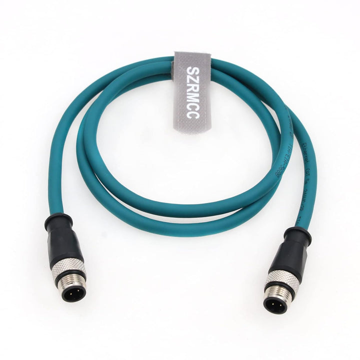 SZRMCC M12 Ethernet Kabel D-Code 4 Pin auf 4 Pin Stecker Cat5e High Flex Wasserdichtes Abgeschirmtes