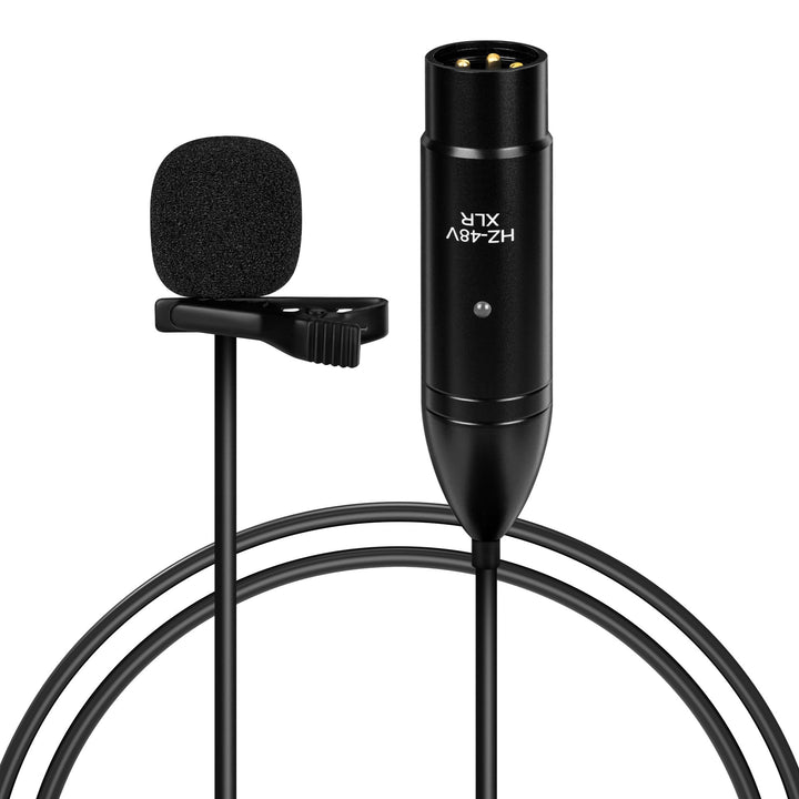 GEEKRIA 48V XLR Lavalier Mikrofon, Omnidirektionales Mikrofon, HD-Rauschunterdrückung, kompatibel mi